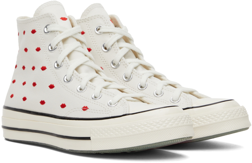 Converse OffWhite Embroidered Lips Chuck 70 Hi Sneakers Converse