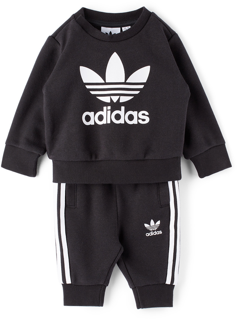 Photo: adidas Kids Baby Black & White Crew Sweatshirt Set
