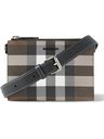 Burberry - Checked E-Canvas and Leather Messenger Bag