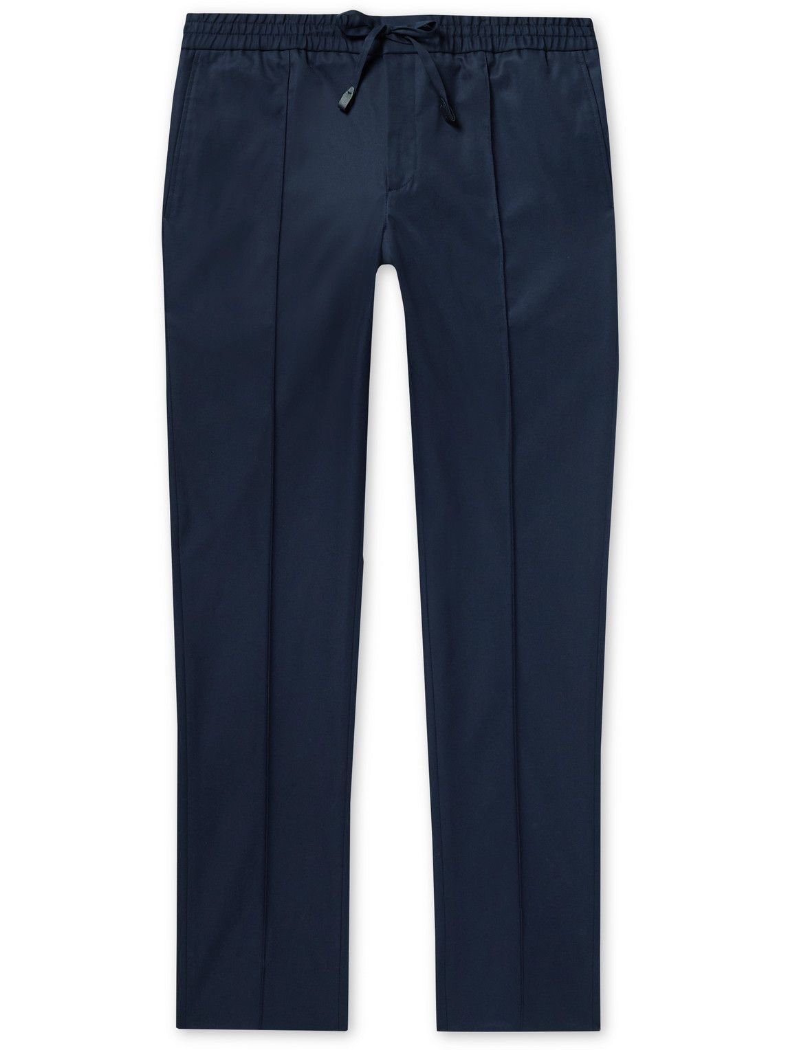 Brioni - Sydney Slim-Fit Tapered Cotton-Gabardine Drawstring Trousers ...