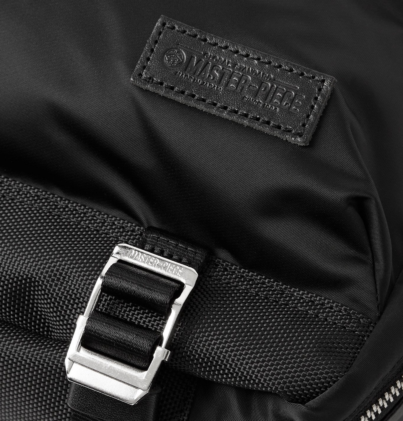 MasterPiece Lightning LeatherTrimmed NylonTwill Briefcase Black
