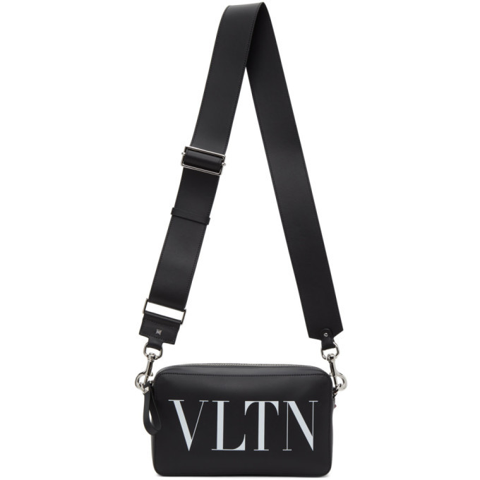 Valentino Black and White Valentino Garavani VLTN Crossbody Bag 