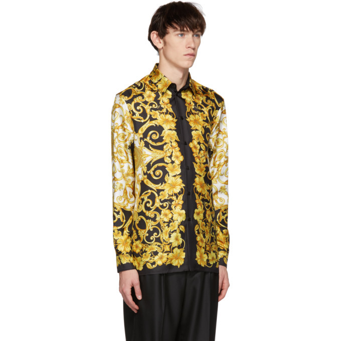 Versace Gold Silk Barocco Shirt Versace