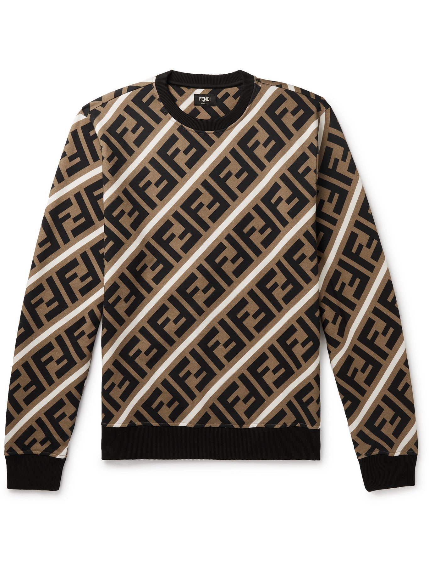 Obediente Desempacando Escribe email FENDI - Logo-Print Fleece-Back Cotton-Jersey Sweatshirt - Brown Fendi