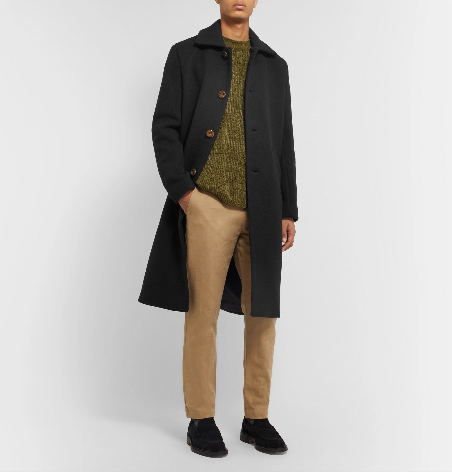 Séfr - Ian Wool-Blend Overcoat - Black Séfr