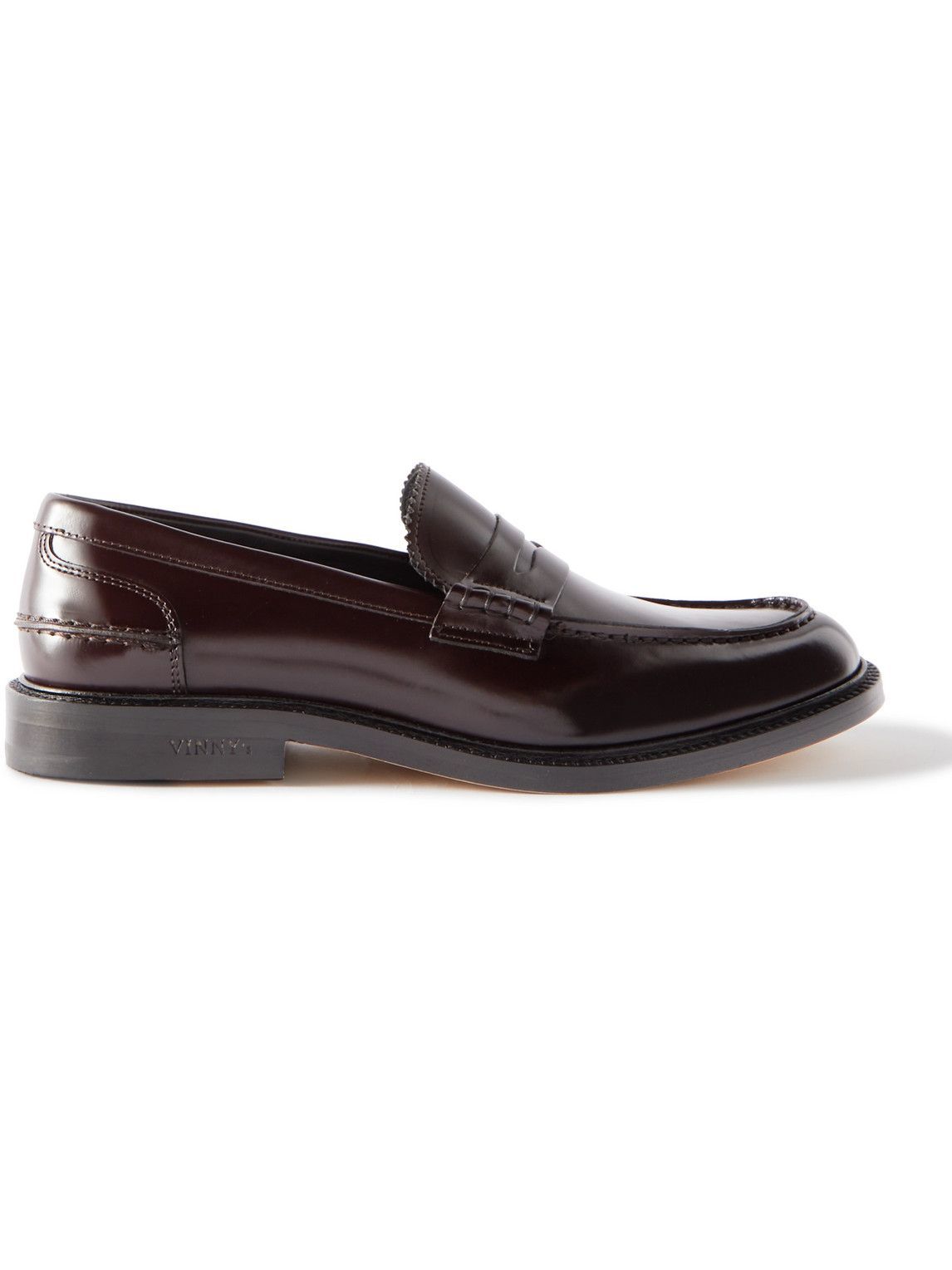VINNY's - Townee Patent-Leather Penny Loafers - Brown