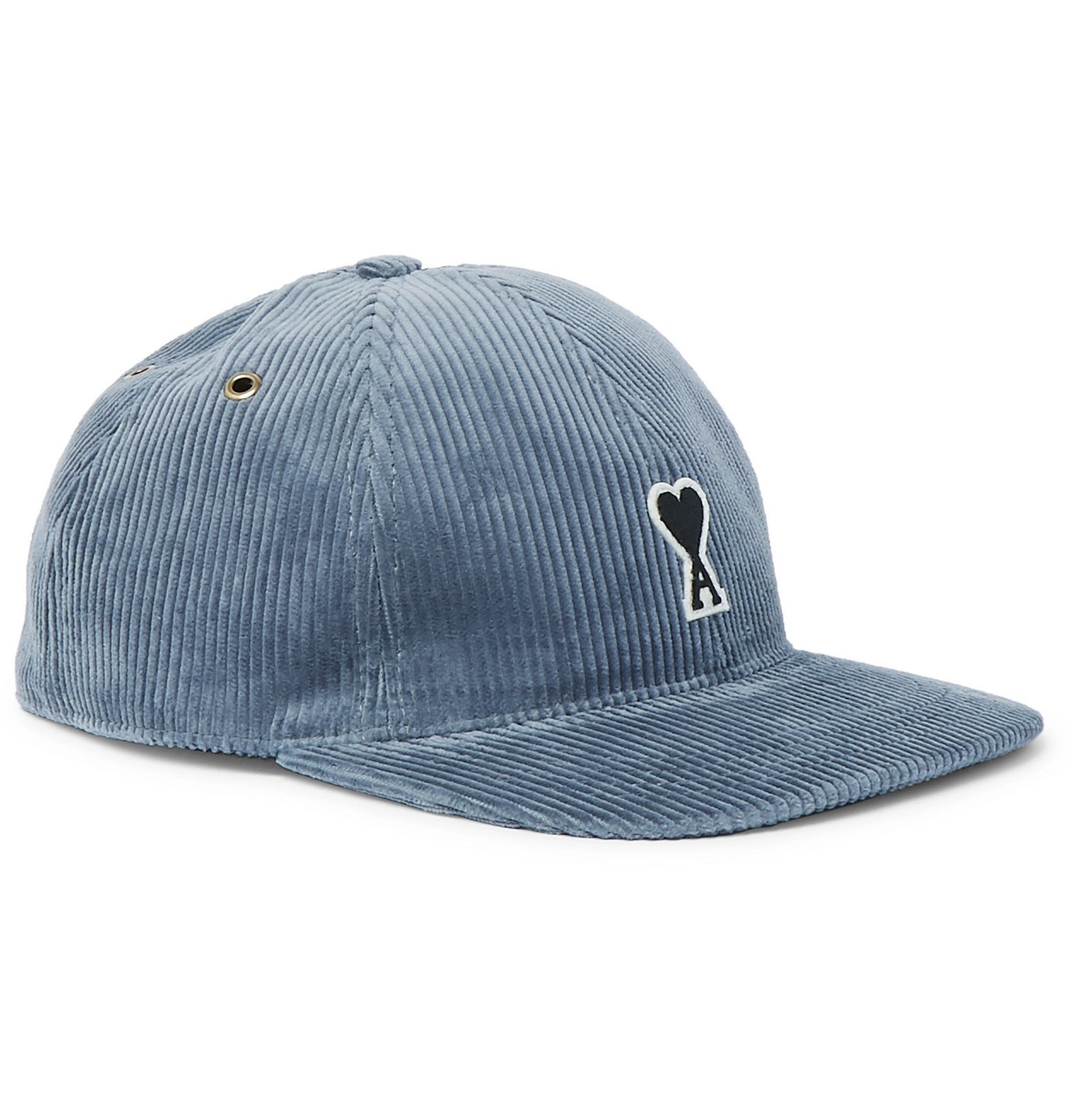 AMI - Logo-Appliquéd Cotton-Corduroy Baseball Cap - Blue AMI