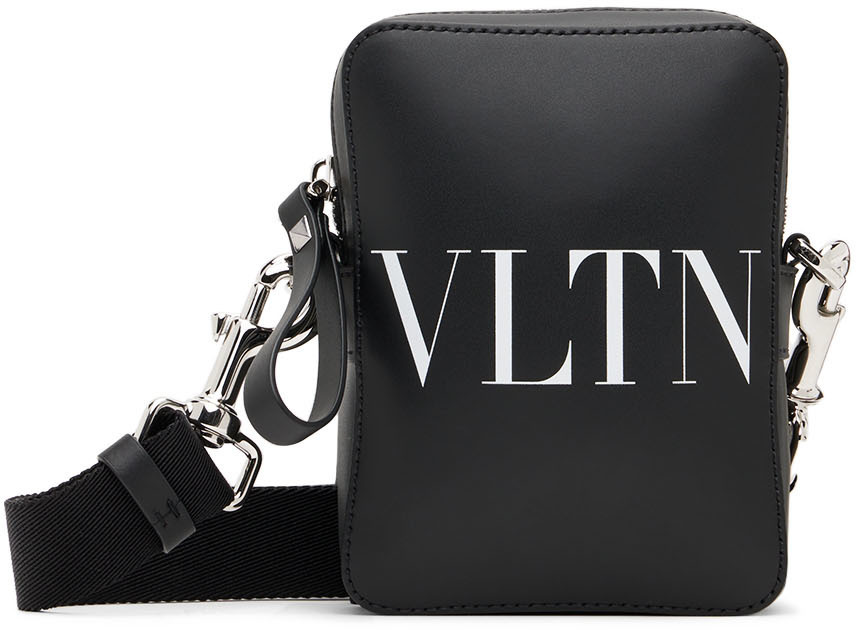 Valentino Garavani Black Leather Messenger Bag Valentino Garavani