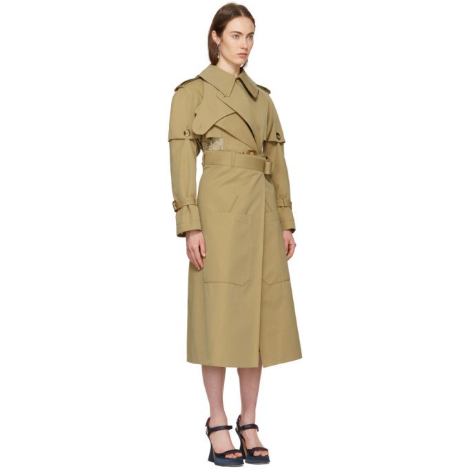 Alexander McQueen Beige Patchwork Trench Coat Alexander McQueen