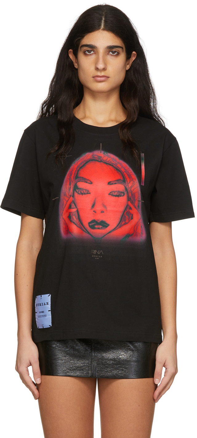 black and red mcq t shirt