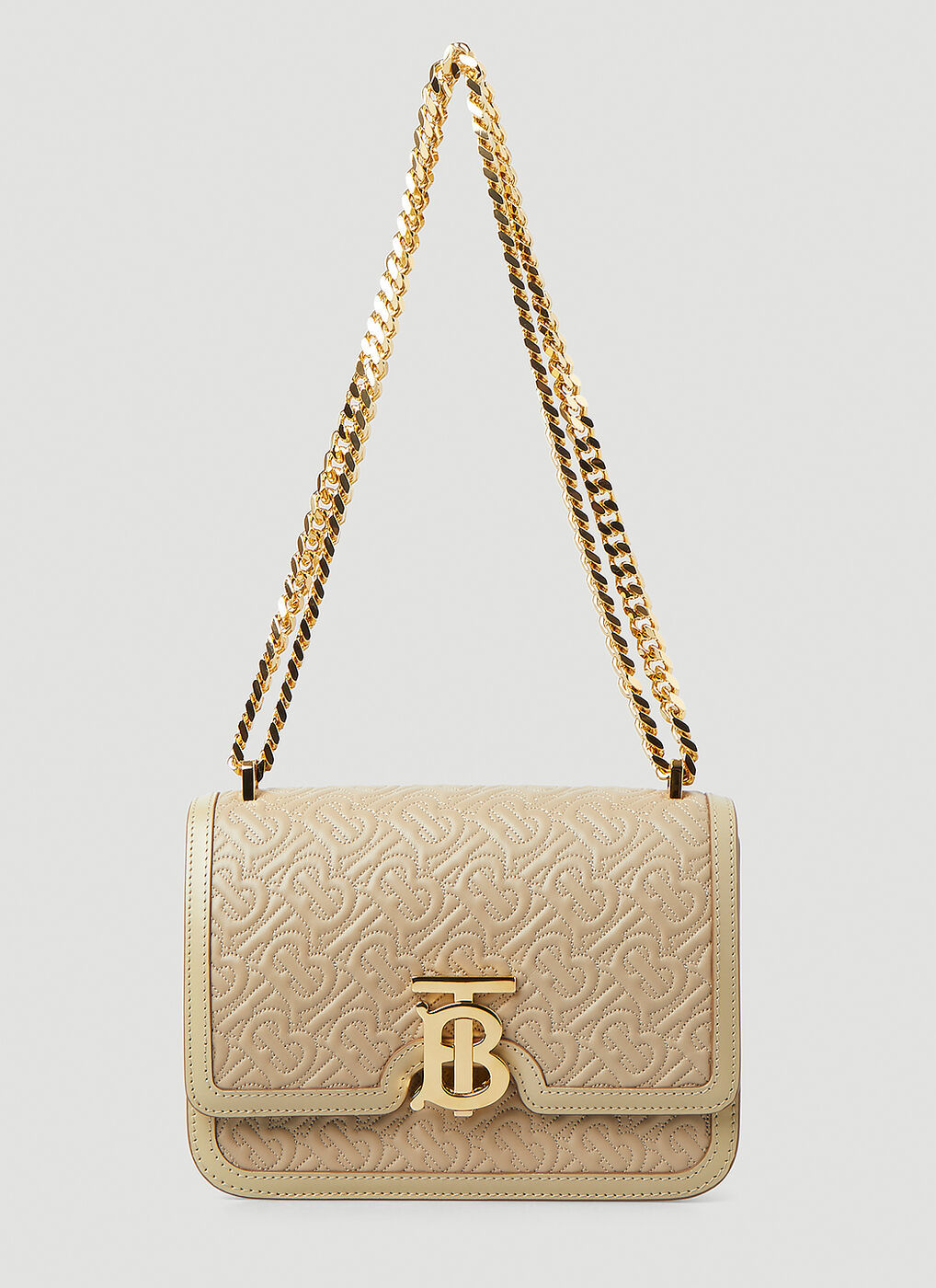 TB Monogram Quilted Small Shoulder Bag in Beige Burberry