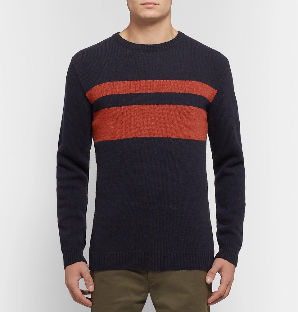 Oliver Spencer - Blenheim Striped Wool Sweater - Men - Navy