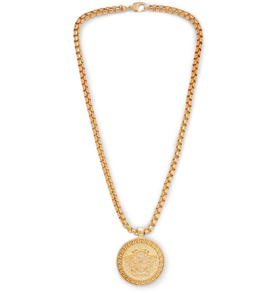 versace medusa gold necklace