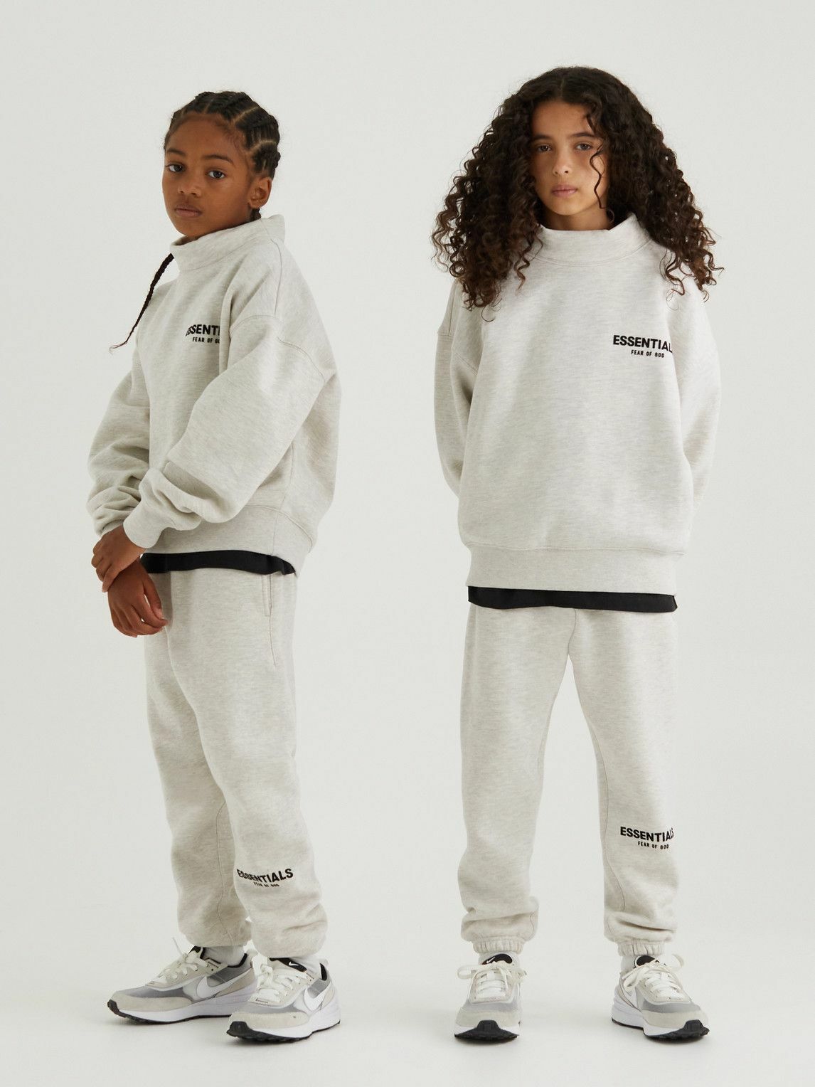 Photo: Fear of God Essentials Kids - Logo-Flocked Cotton-Blend Jersey Sweatpants - Neutrals