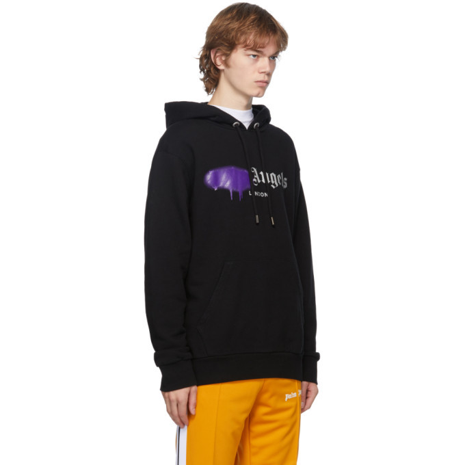 palm angels sprayed hoodie purple