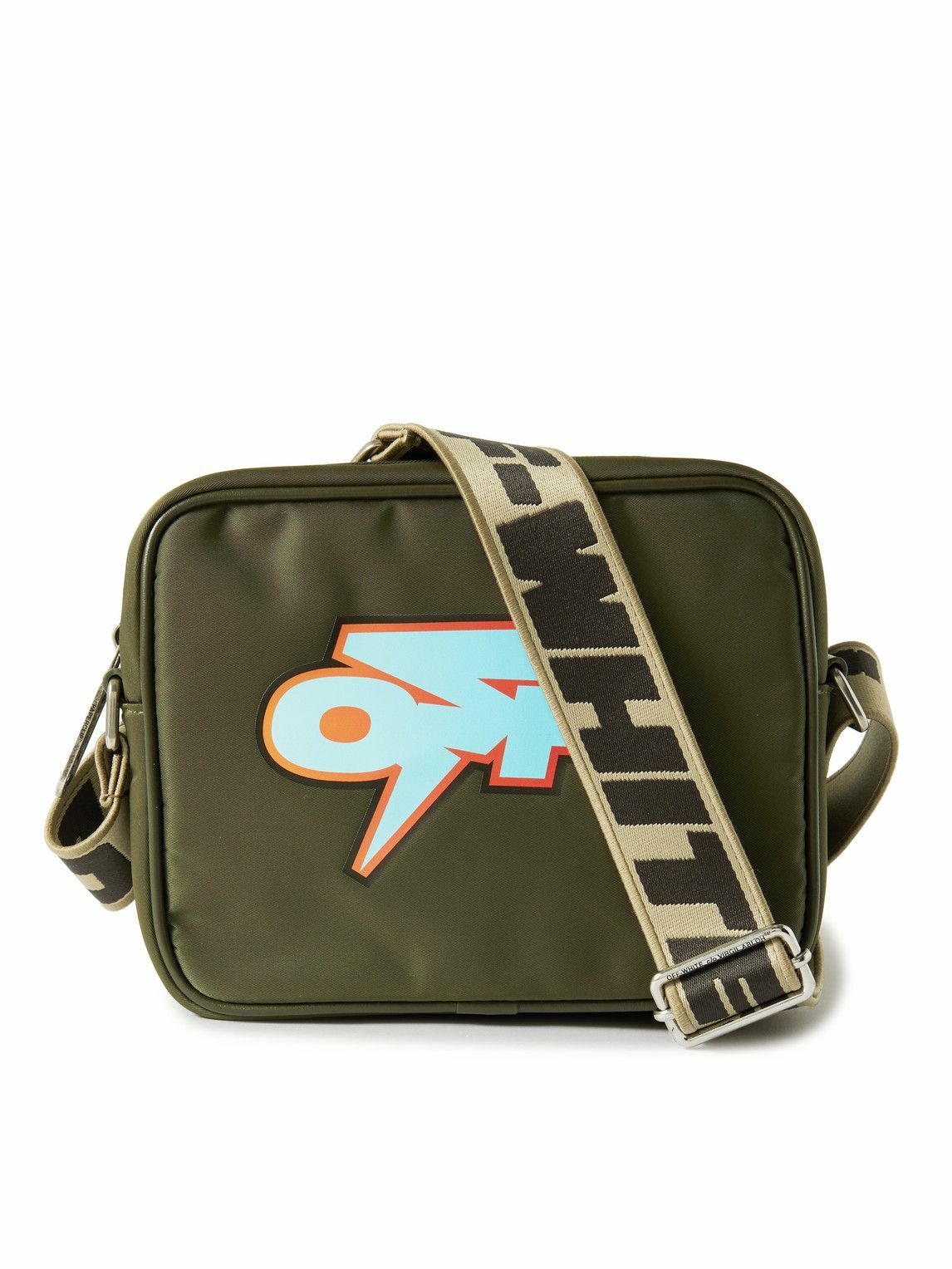 OffWhite LogoPrint LeatherTrimmed Shell Messenger Bag OffWhite