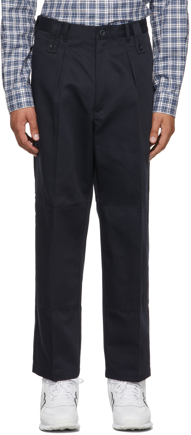 Junya Watanabe Navy Double Knee Work Trousers Junya Watanabe