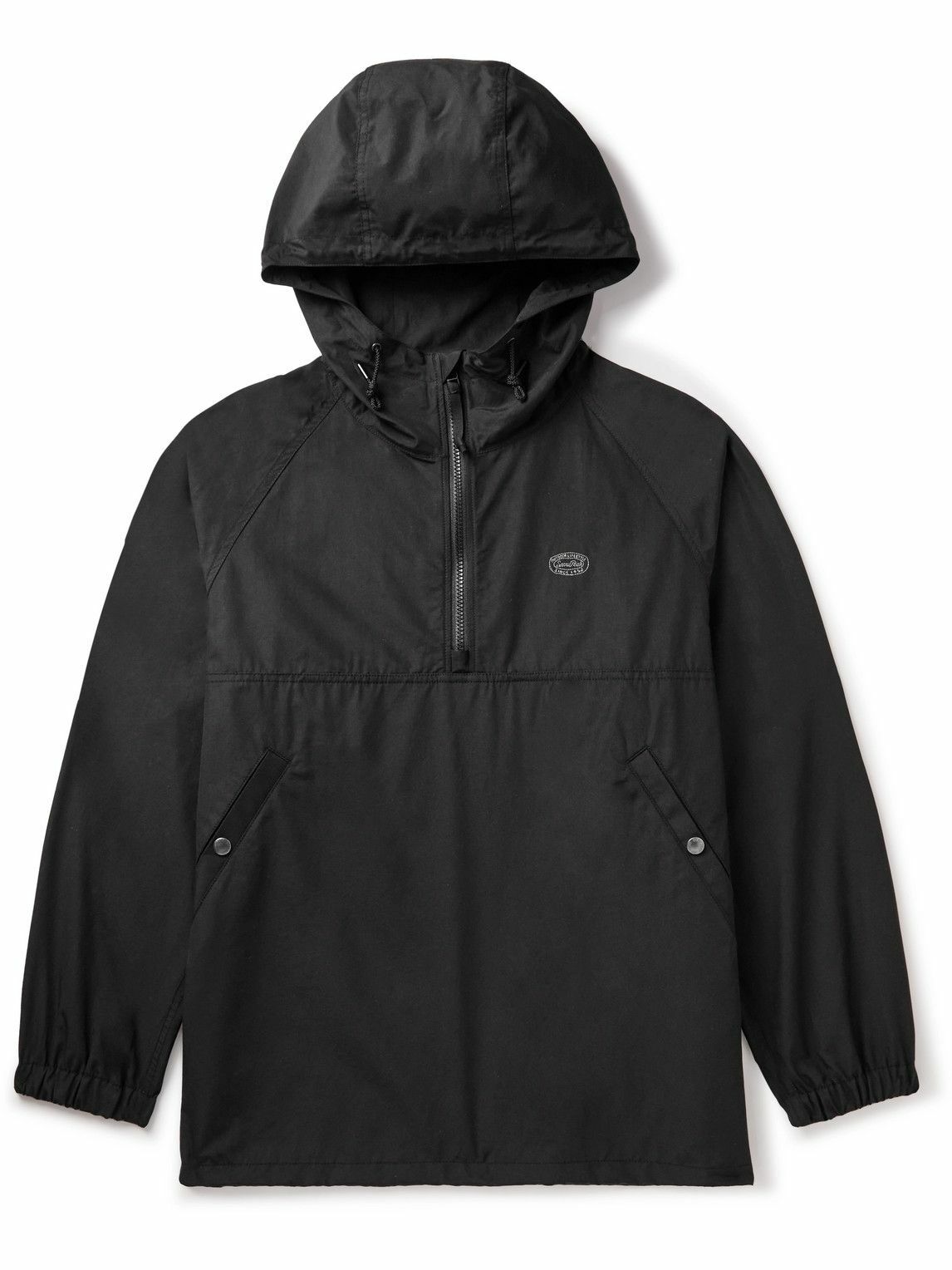 Snow Peak - Cotton-Blend Shell Half-Zip Hooded Jacket - Black Snow Peak