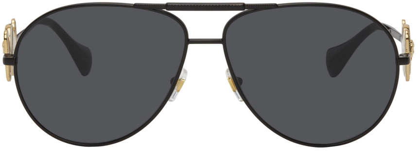 Versace Black Medusa Biggie Aviator Sunglasses Versace 