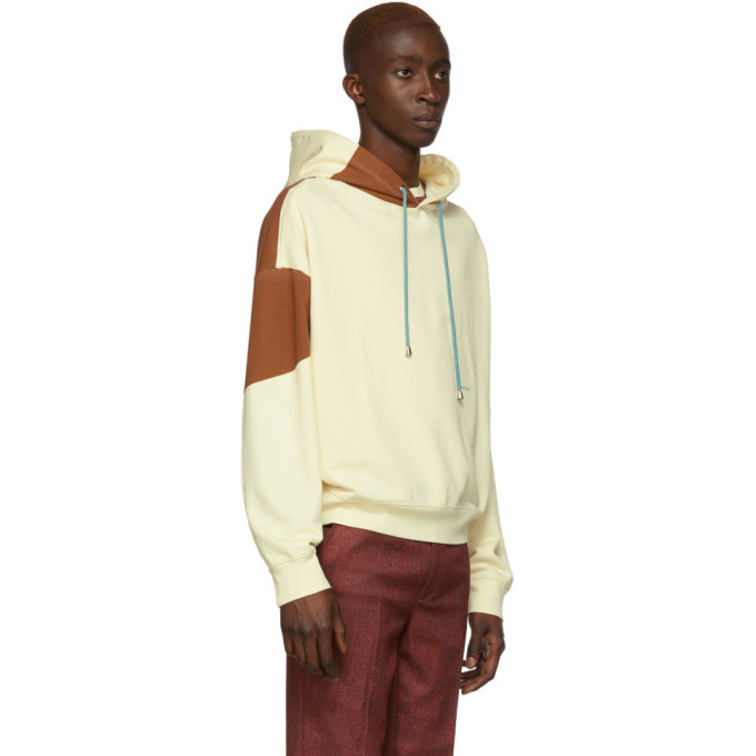 Eckhaus Latta Brown and Yellow Logo Hoodie Eckhaus Latta