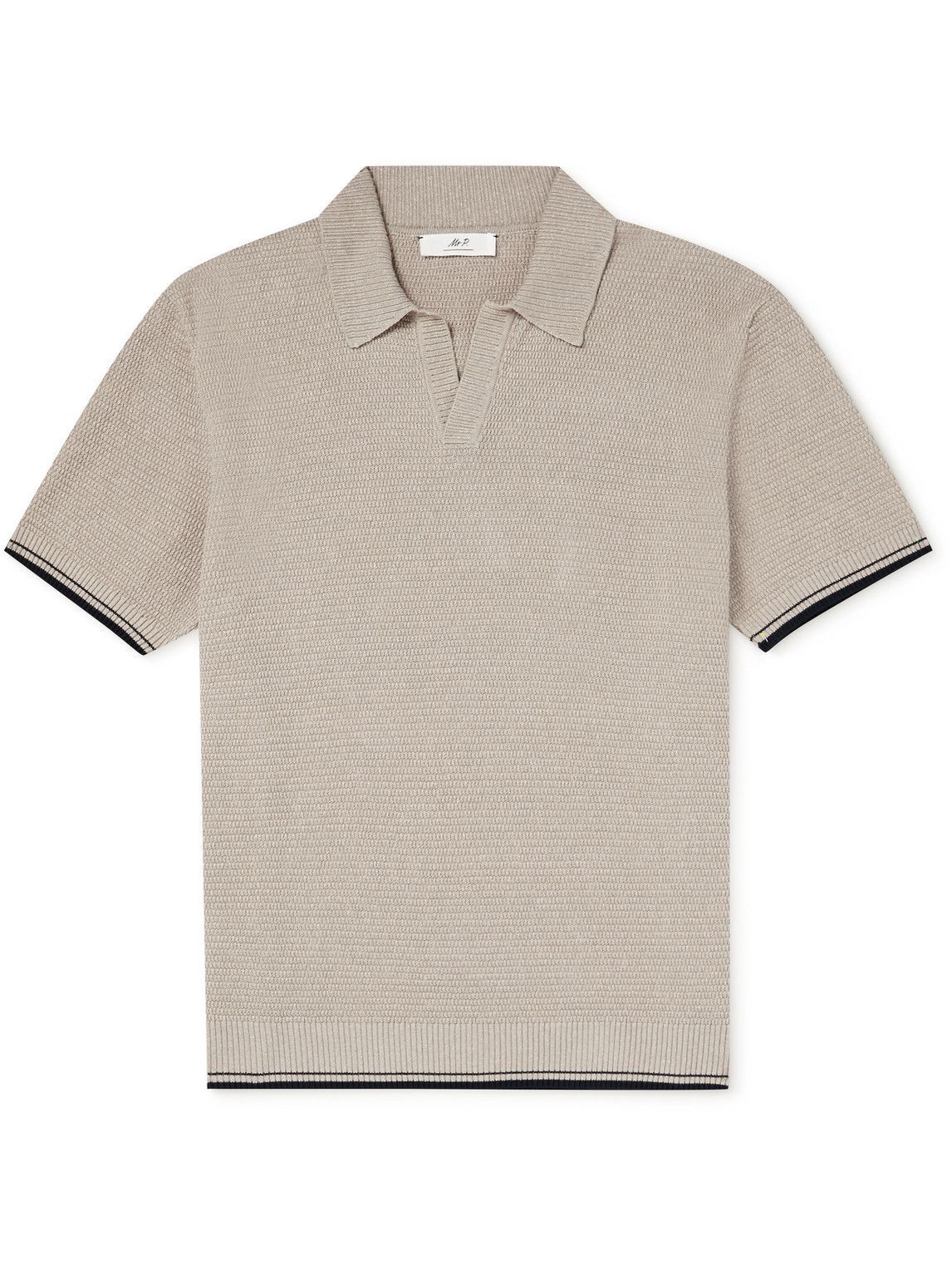 Photo: Mr P. - Honeycomb-Knit Linen and Cotton-Blend Polo Shirt - Neutrals