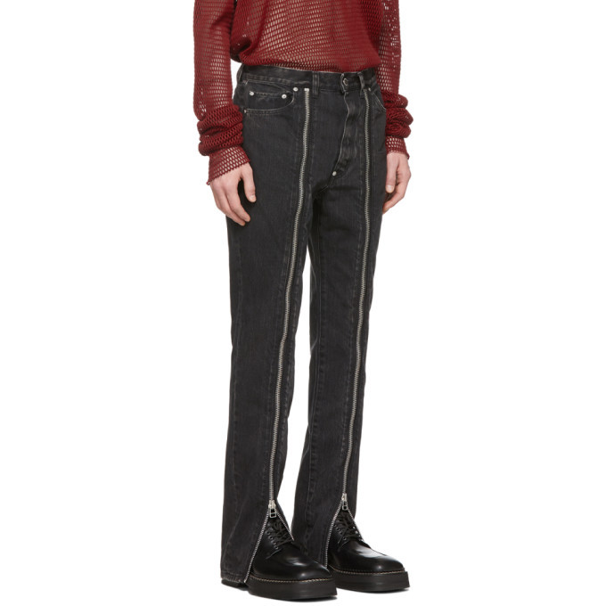 Johnlawrencesullivan Grey Zip Front Jeans Johnlawrencesullivan