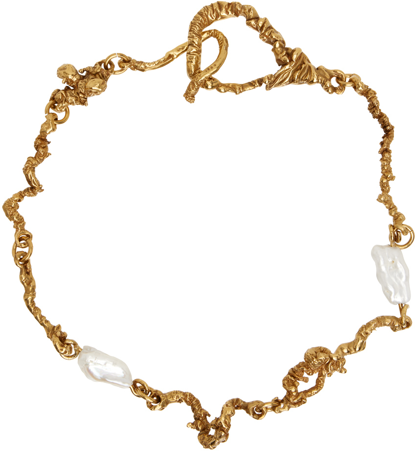 Photo: Rebekah Kosonen Bide SSENSE Exclusive Gold Bespoke Curdled Necklace