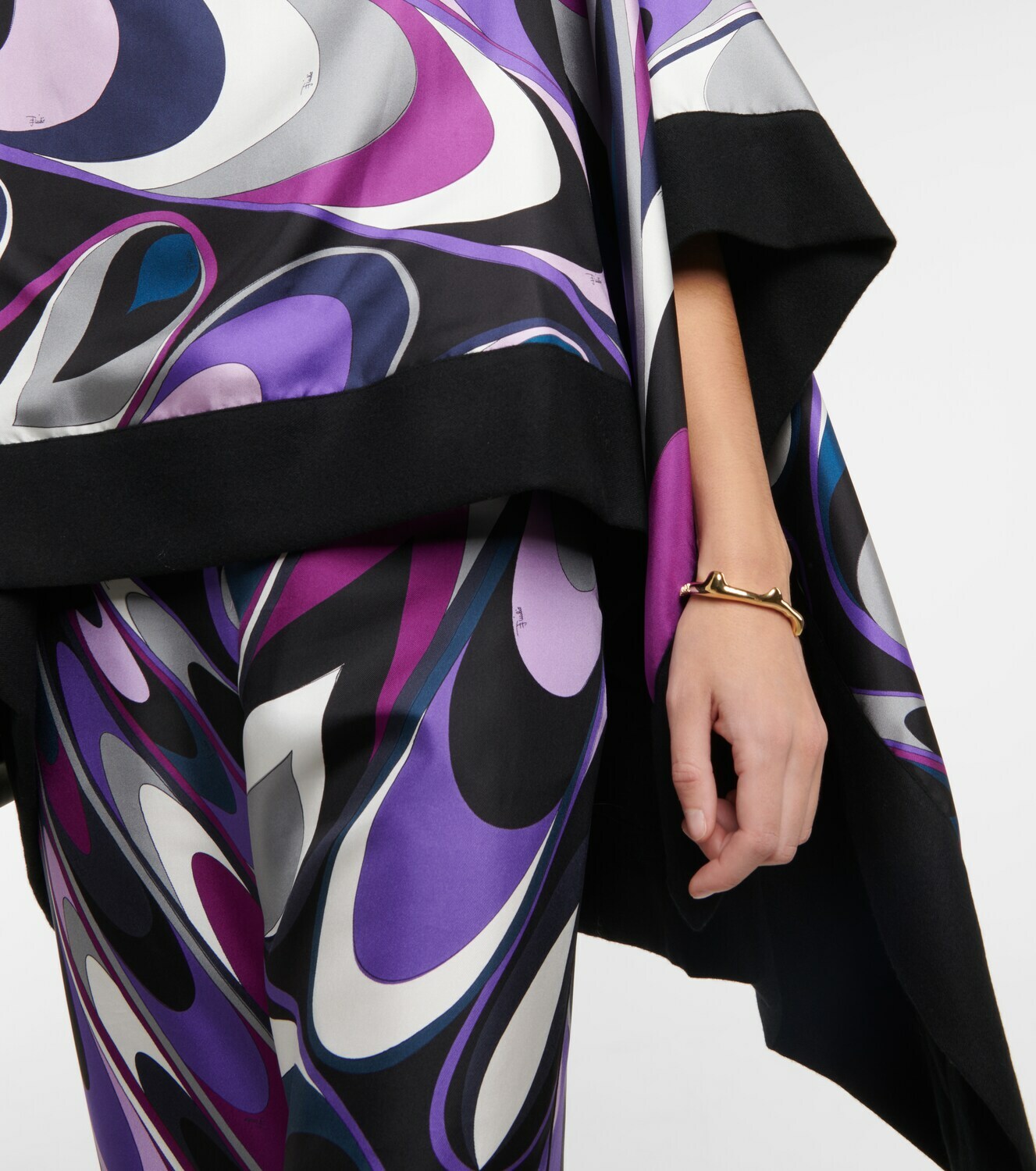 Pucci - Printed silk and wool poncho blouse Emilio Pucci