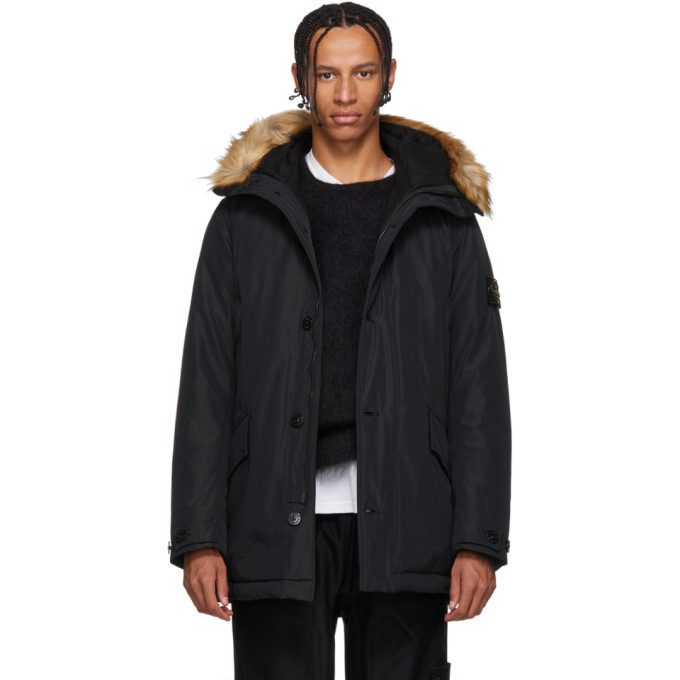 stone island faux fur parka