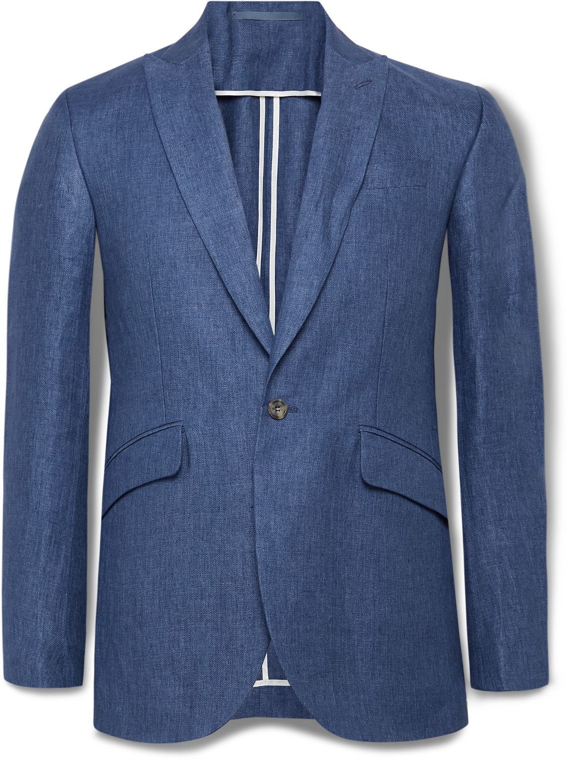 Favourbrook Ebury SlimFit Linen Suit Jacket Blue Favourbrook