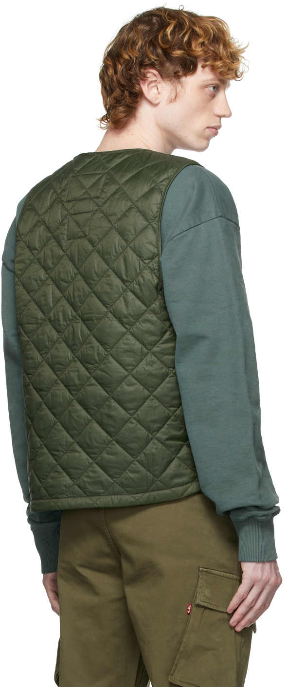 Barbour Khaki Engineered Garments Edition Quilted Pop Vest