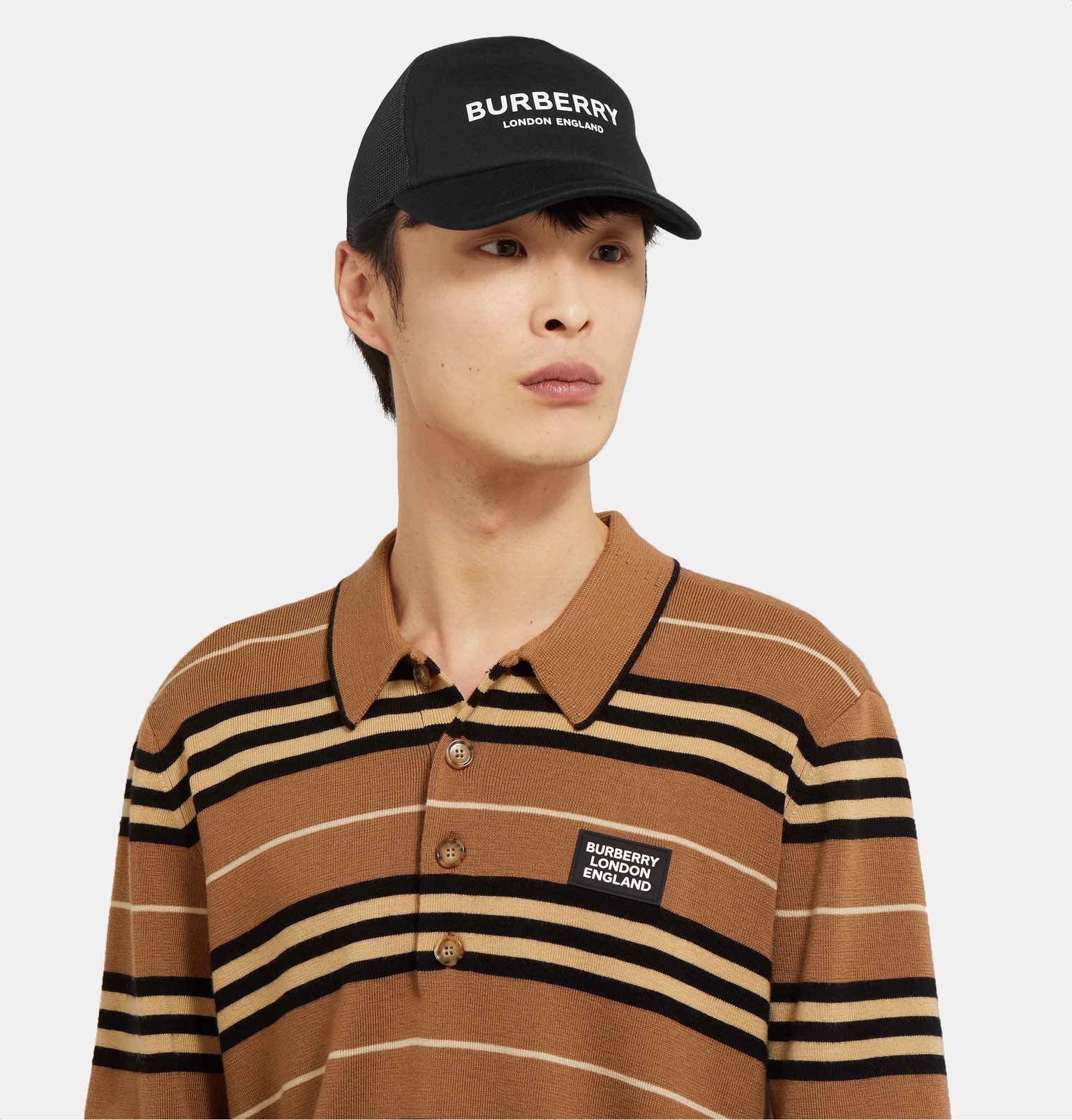 Burberry - Logo-Print Modal and Mesh Baseball Cap - Black Burberry