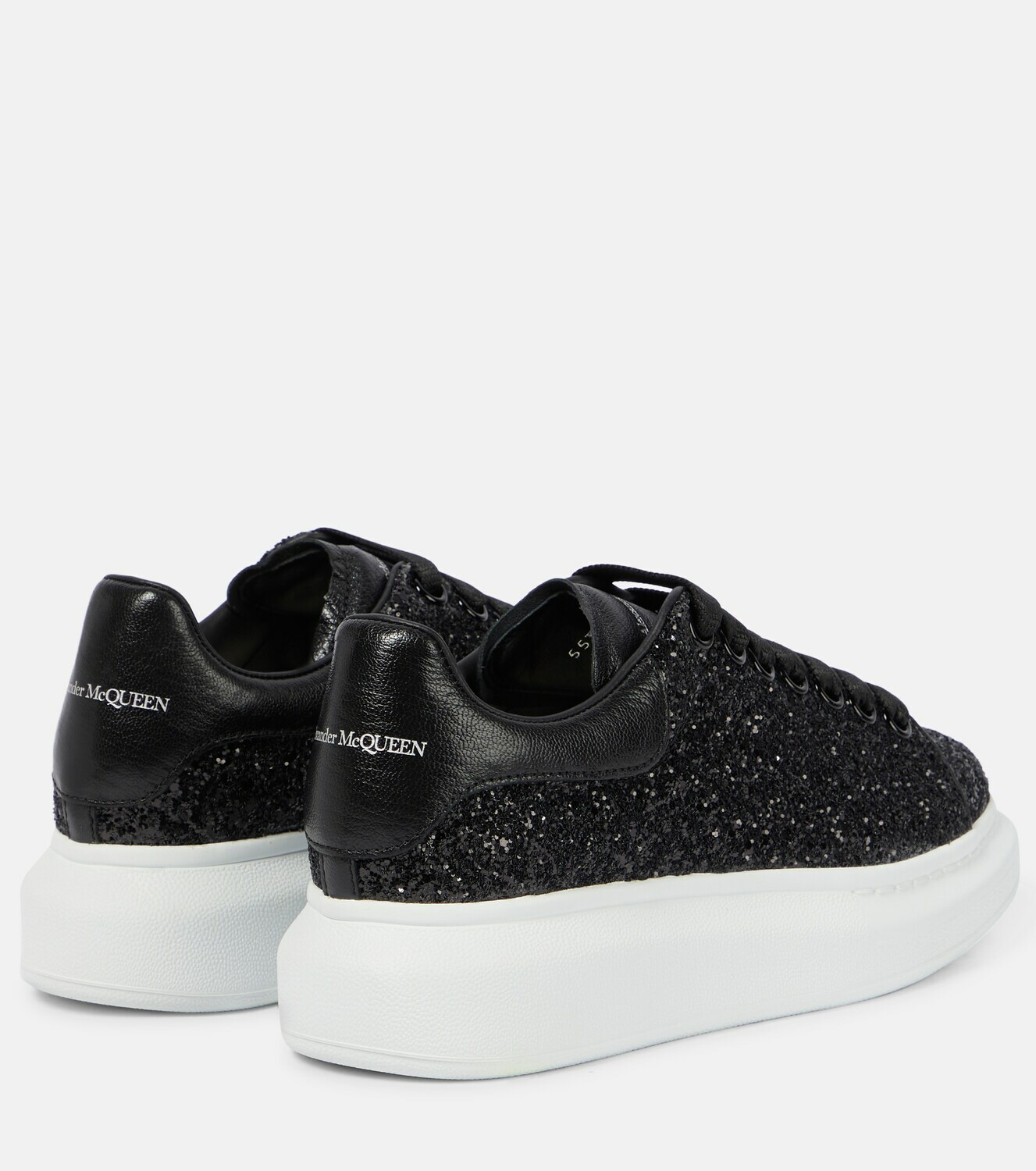 Alexander McQueen - Leather-trimmed glitter sneakers Alexander McQueen