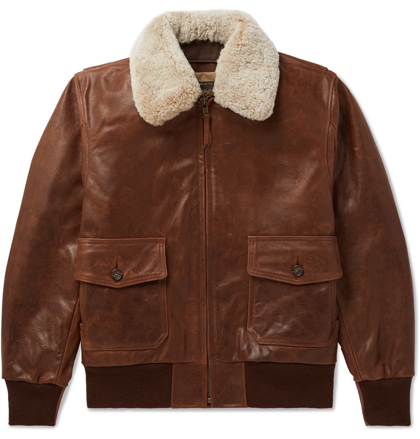 Golden Bear - Westwood Shearling-Trimmed Leather Jacket - Brown Golden Bear