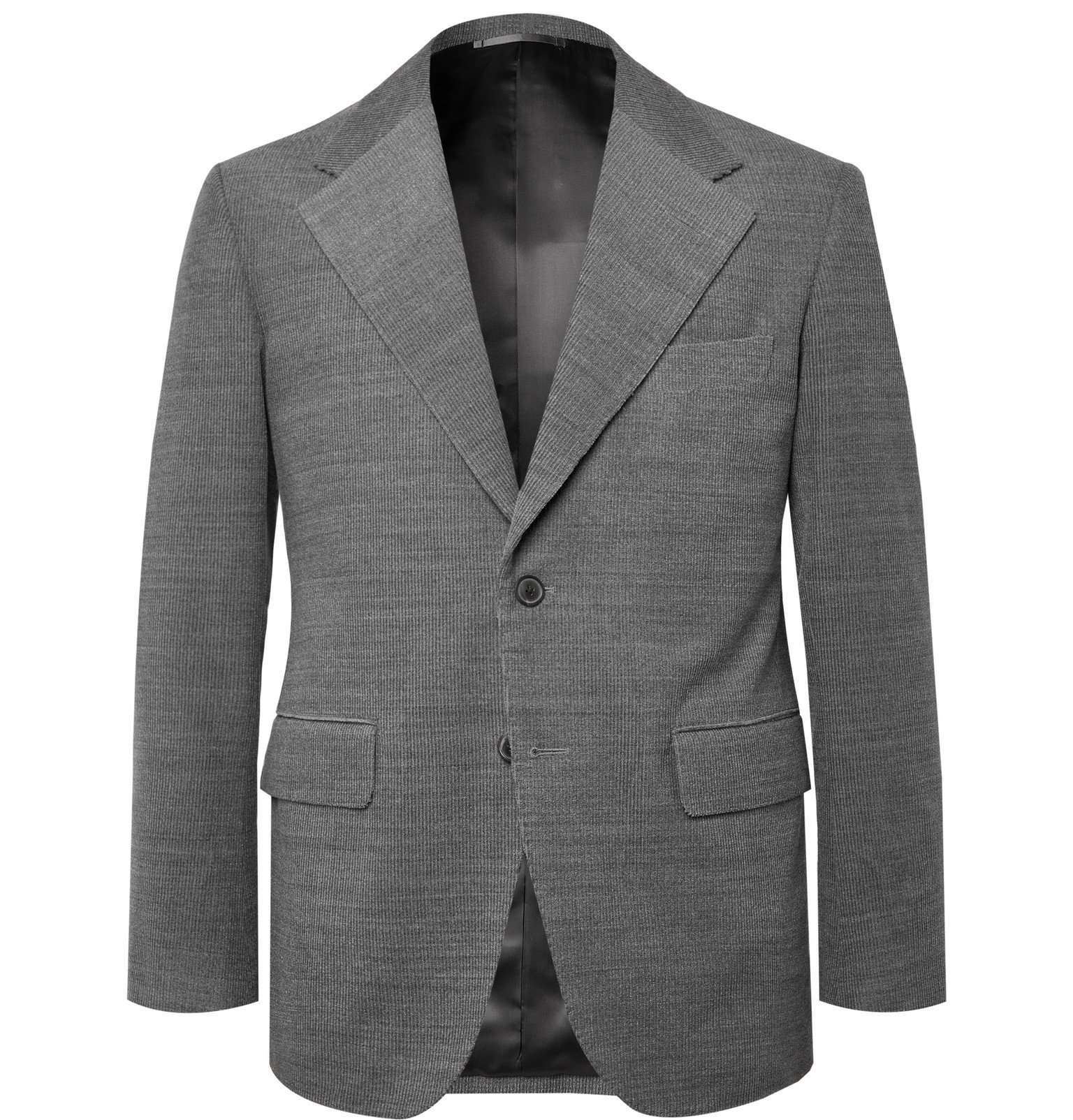 Camoshita LightGrey WoolBlend Corduroy Suit Jacket Gray Camoshita