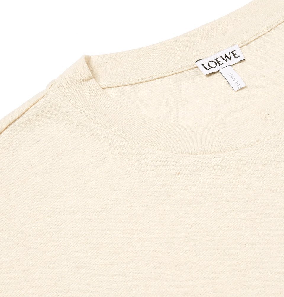 Loewe - Logo-Appliquéd Cotton And Silk-Blend Jersey T-shirt - Off-white