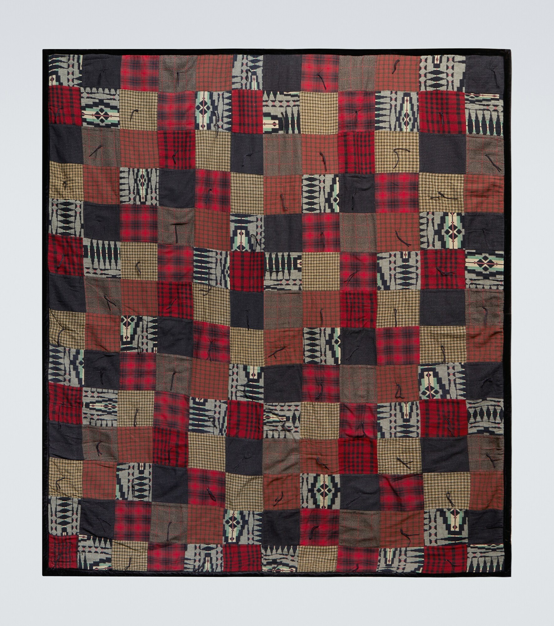 RRL Patchwork cotton and woolblend blanket RRL