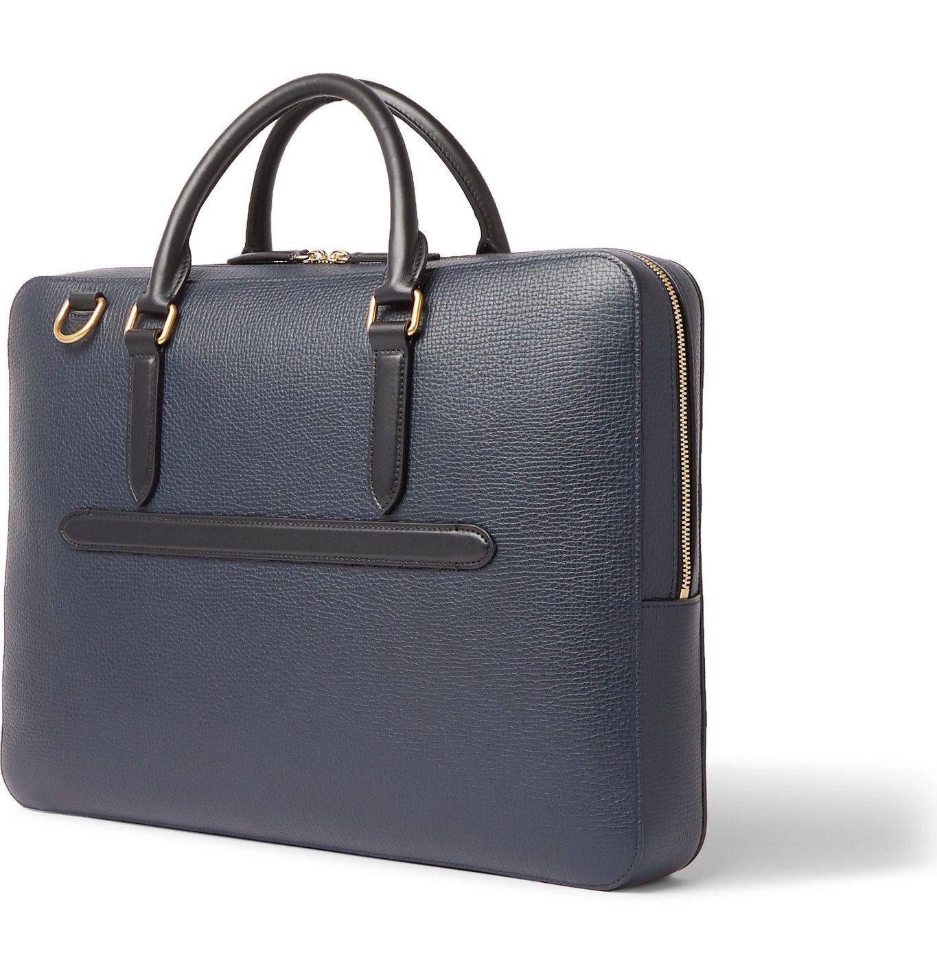 Smythson - Ludlow Full-Grain Leather Briefcase - Blue Smythson
