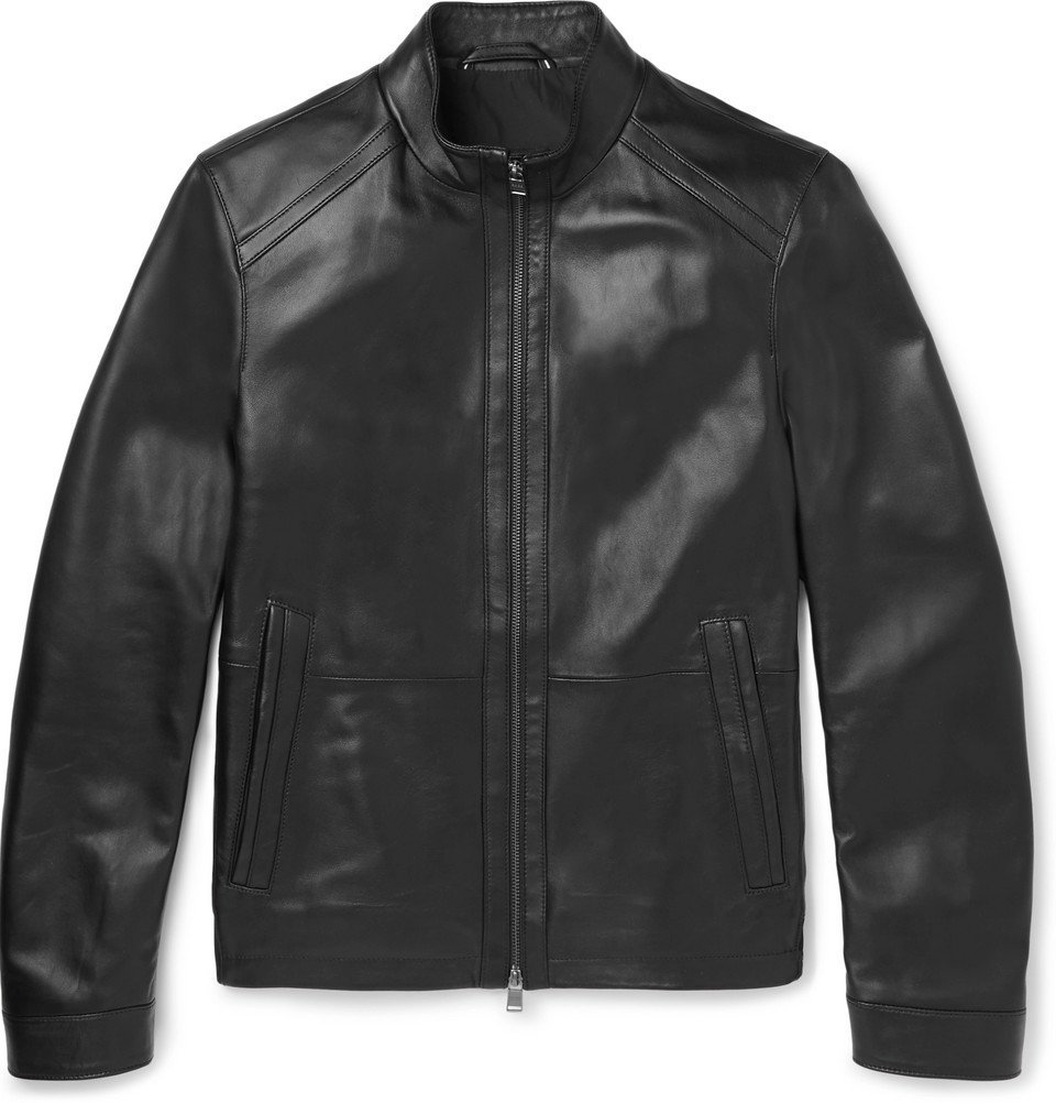Verkeerd kijken Soeverein Hugo Boss - Nestal Leather Jacket - Black Hugo Boss