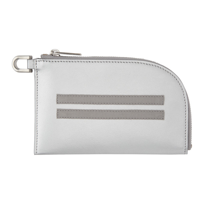 Rick Owens Silver Zip Pouch Wallet Rick Owens