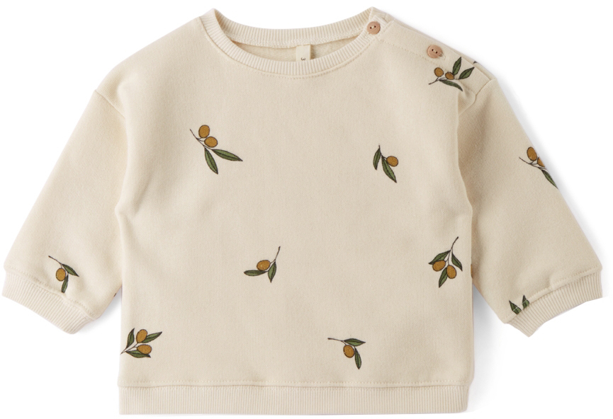 prototype sortere Distraktion Organic Zoo Baby Off-White Olive Garden Sweatshirt