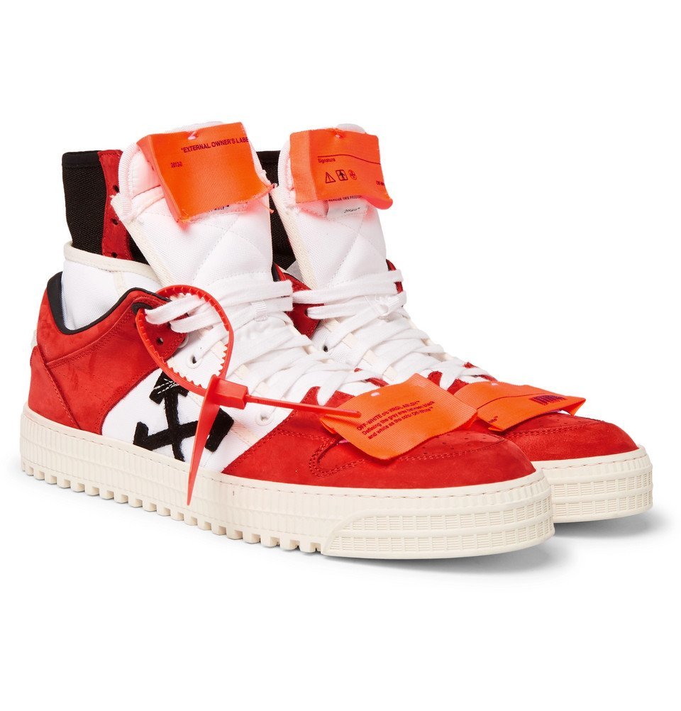 off white red off court sneakers