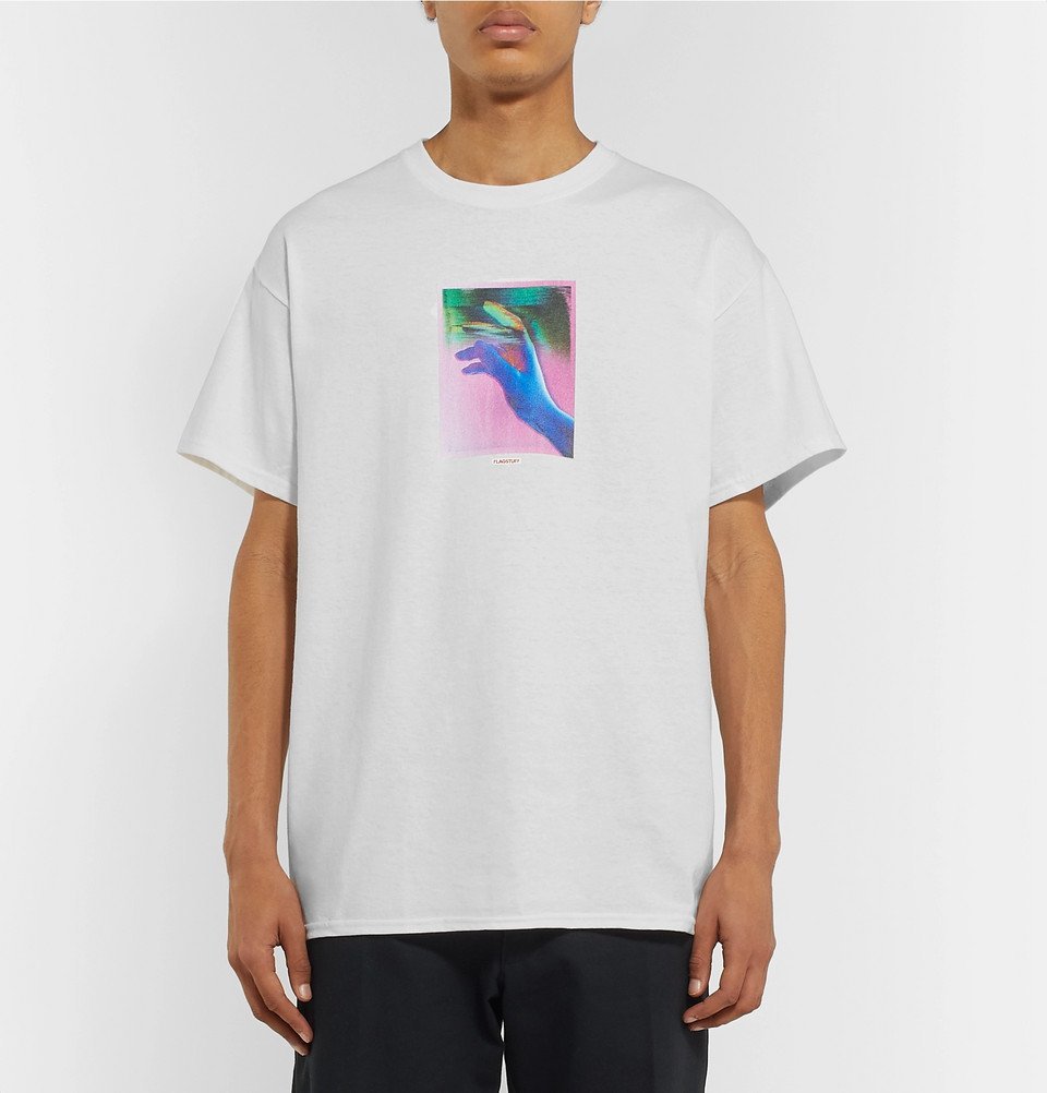 Flagstuff - Printed Cotton-Jersey T-Shirt - White Flagstuff