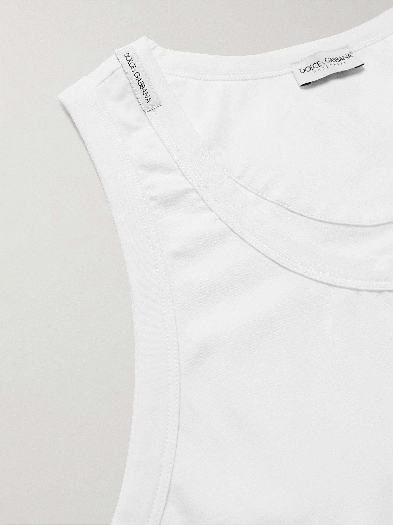 Dolce & Gabbana - Stretch-Cotton Jersey Tank Top - White Dolce & Gabbana