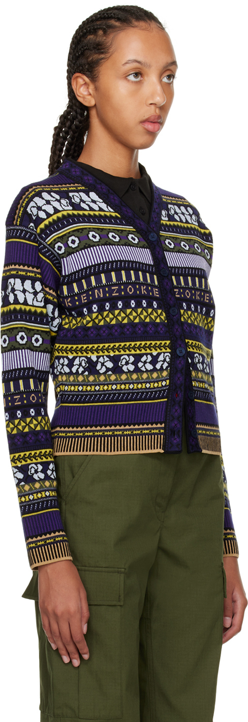 Kenzo Purple Kenzo Paris Y-Neck Cardigan Kenzo