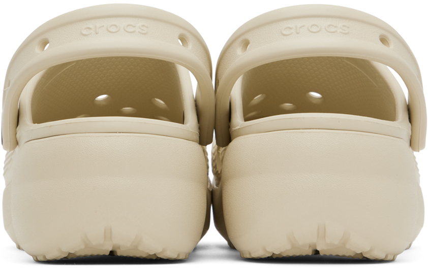 Crocs Beige Classic Platform Clogs Crocs