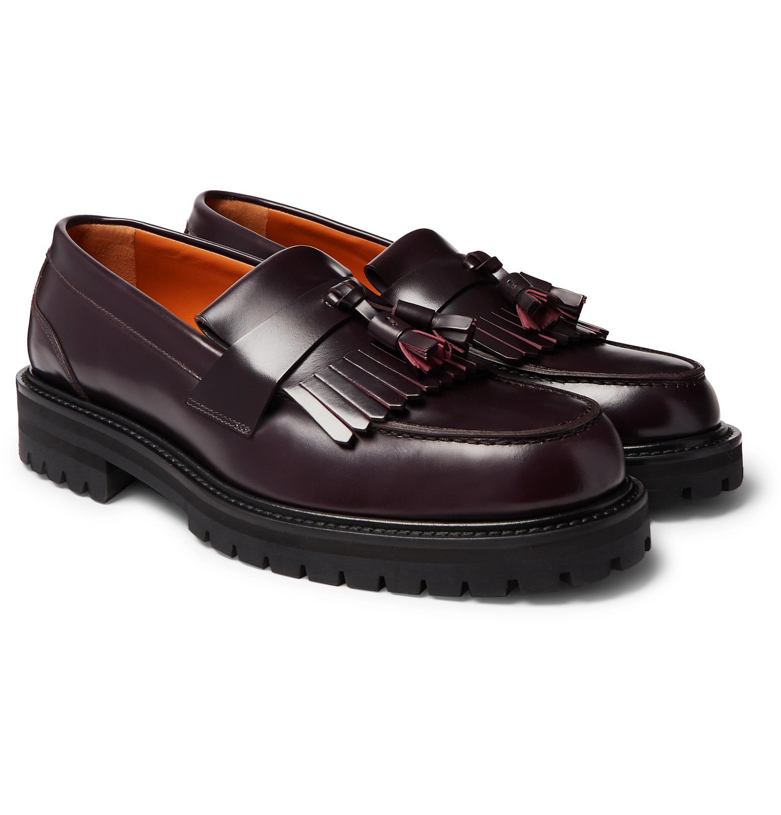Fringed leather loafers Clearance