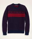 Brooks Brothers Men's Merino Wool Fair Isle Sweater | Navy/Red