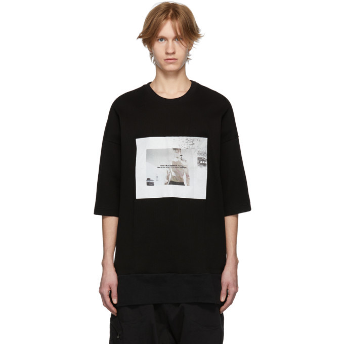 black waffle knit shirt