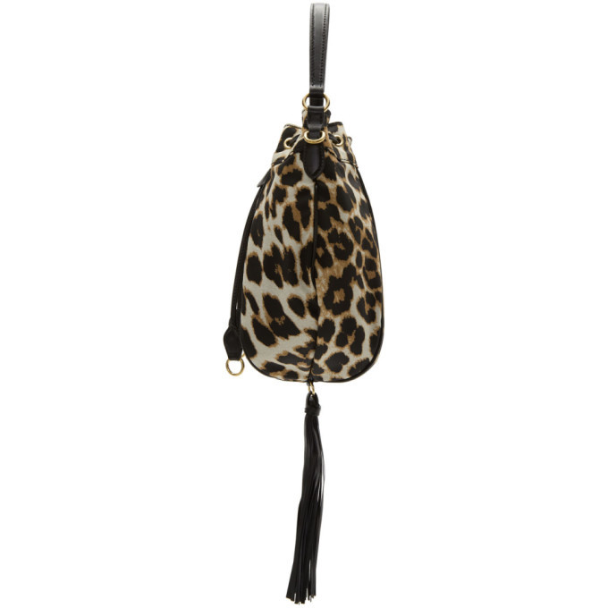 Miu Miu Brown and Black Leopard Print Bucket Bag Miu Miu